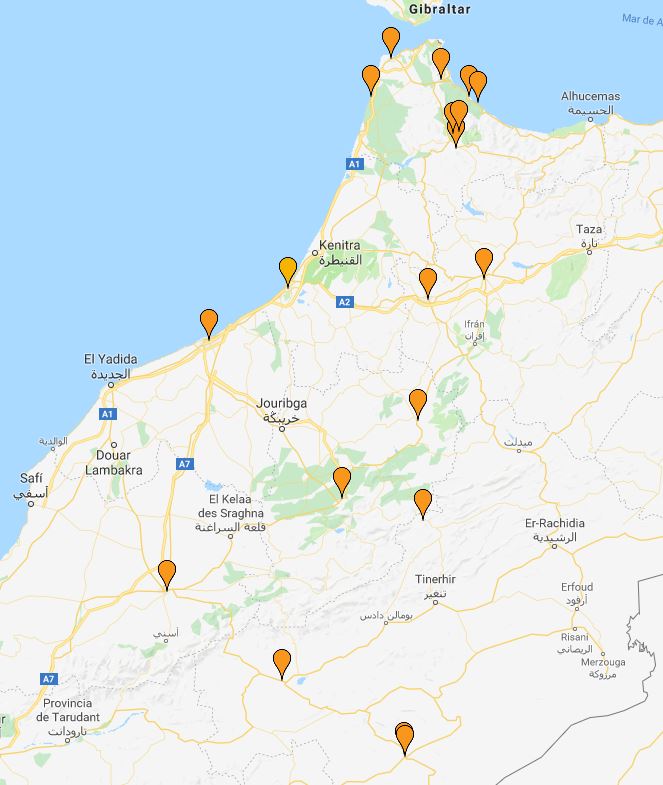 marrueco mapas google map chaouen
